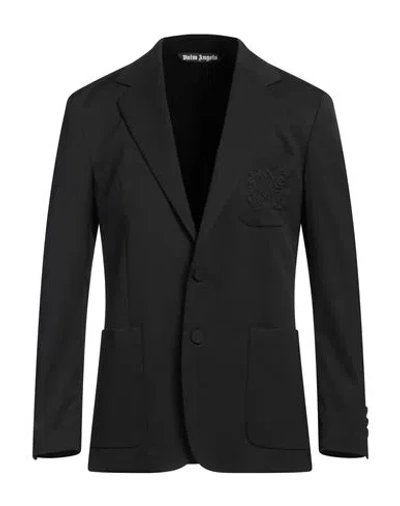Palm Angels Man Blazer Black Size 42 Polyester, Virgin Wool, Elastane