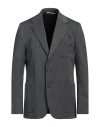 Palm Angels Logo Single-breasted Blazer In Grey