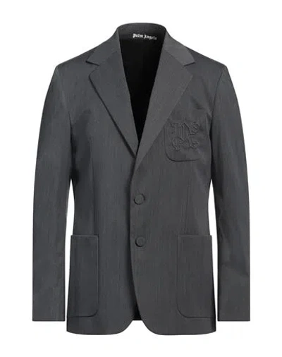 Palm Angels Monogram Pocket Blazer In Gray