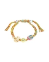 Palm Angels Man Bracelet Pastel Yellow Size - Brass, Plastic, Other Fibres, Cotton, Rubber In Yellow
