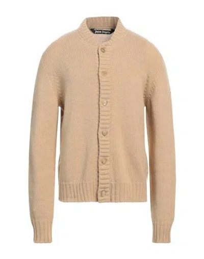 Palm Angels Man Cardigan Beige Size L Wool, Polyamide, Acrylic