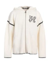Palm Angels Monogram Wool-blend Hoodie In Off White