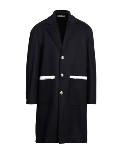 PALM ANGELS PALM ANGELS MAN COAT MIDNIGHT BLUE SIZE 40 VIRGIN WOOL, POLYAMIDE, CASHMERE