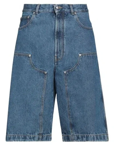 Palm Angels Man Denim Shorts Blue Size 33 Cotton
