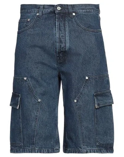 PALM ANGELS PALM ANGELS MAN DENIM SHORTS BLUE SIZE 34 COTTON, POLYESTER