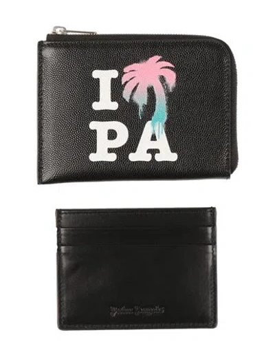 Palm Angels Man Document Holder Black Size - Calfskin