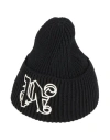 Palm Angels Man Hat Black Size Onesize Wool, Acrylic In Black