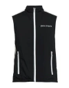 Palm Angels Logo Zip-front Sleeveless Jacket In Black
