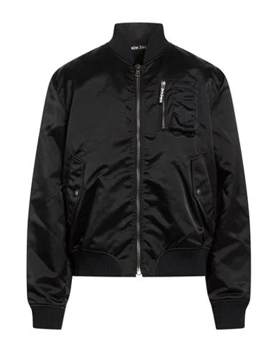 Palm Angels Man Jacket Black Size 40 Polyamide, Cupro, Polyester, Elastane