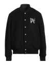 Palm Angels Monogram Embroidered Bomber Jacket In Black