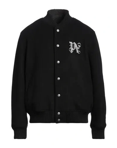 PALM ANGELS PALM ANGELS MAN JACKET BLACK SIZE 40 VIRGIN WOOL, POLYAMIDE, ACRYLIC, ELASTANE