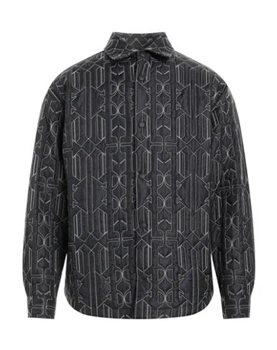 Palm Angels Quilted Shirt In Black