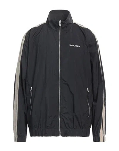 Palm Angels Gray Classic Logo Sports Jacket In Black