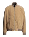 PALM ANGELS PALM ANGELS MAN JACKET CAMEL SIZE L COTTON, CUPRO, ELASTANE, POLYAMIDE