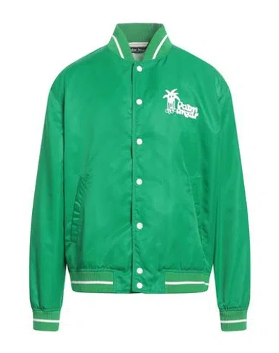 PALM ANGELS PALM ANGELS MAN JACKET GREEN SIZE L POLYAMIDE, COTTON, ELASTANE