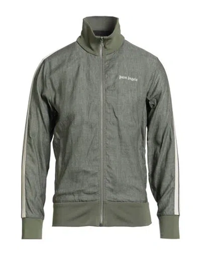 Palm Angels Man Jacket Military Green Size L Linen