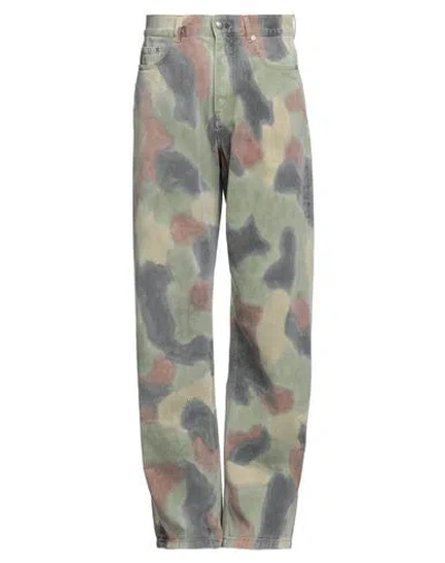 Palm Angels Man Jeans Military Green Size 30 Cotton