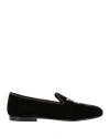 Palm Angels Monogram Embroidered Velvet Loafers In Brown