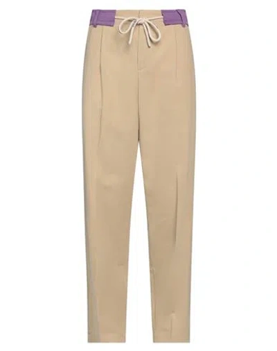 Palm Angels Man Pants Beige Size 32 Cotton, Polyester