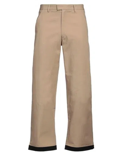 Palm Angels Man Pants Beige Size 34 Cotton