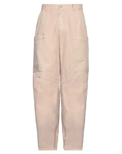 Palm Angels Man Pants Beige Size 34 Cotton