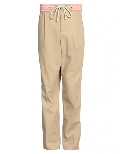 Palm Angels Man Pants Beige Size 34 Cotton, Polyester