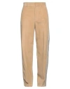 Palm Angels Man Pants Camel Size 32 Cotton In Beige