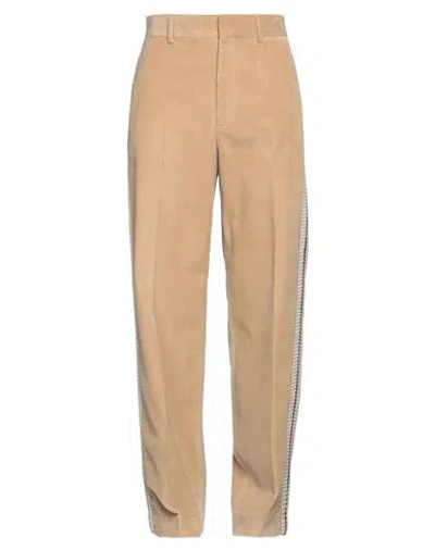 Palm Angels Man Pants Camel Size 32 Cotton In Beige