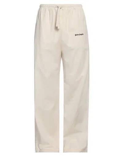 Palm Angels Man Pants Cream Size 38 Cotton, Polyester In White