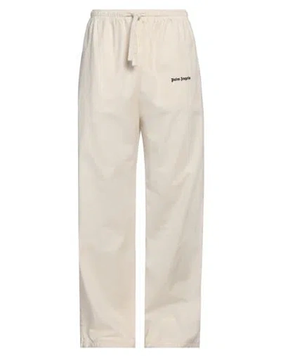 Palm Angels Man Pants Cream Size 36 Cotton, Polyester In White