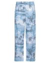Palm Angels Man Pants Light Blue Size L Linen, Cotton, Polyester In Blue
