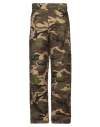 Palm Angels Man Pants Military Green Size 34 Cotton In Green