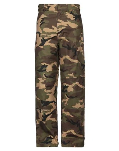Palm Angels Man Pants Military Green Size 34 Cotton In Militaryo