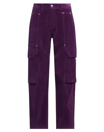 Palm Angels Man Pants Purple Size 32 Cotton