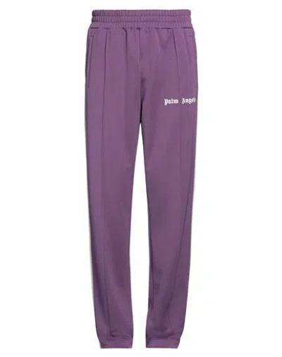 Palm Angels Lilac Side-stripe Logo Track Pants In Purple