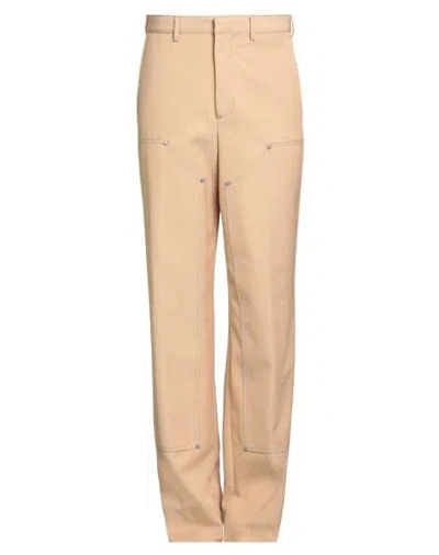 Palm Angels Man Pants Sand Size 32 Cotton, Polyester