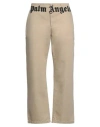 Palm Angels Chino Pants With Logo Branding In Beige