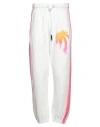 Palm Angels Sprayed Palm Cotton Track Pants In White