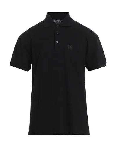 Palm Angels Man Polo Shirt Black Size L Cotton, Polyester