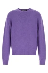 Palm Angels Curve Logo Crewneck Sweater In Purple