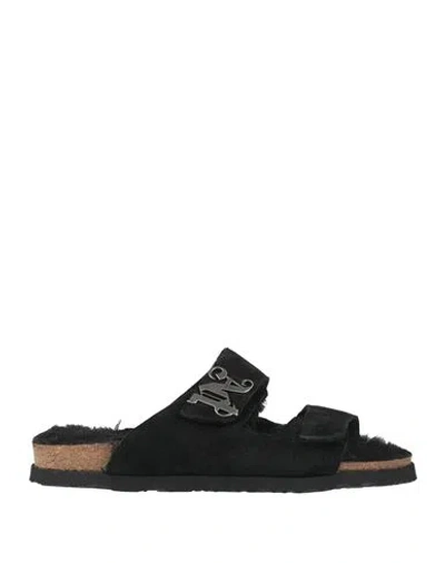 Palm Angels Man Sandals Black Size 11 Leather