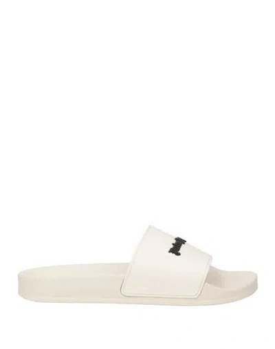 Palm Angels Man Sandals Ivory Size 9 Rubber In White