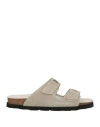 Palm Angels Man Sandals Light Grey Size 7 Leather In Gray