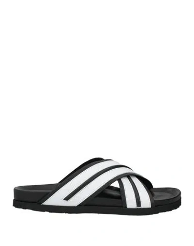 Palm Angels Man Sandals White Size 7 Leather