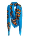 Palm Angels Man Scarf Azure Size - Modal, Silk In Blue