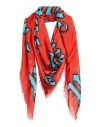 Palm Angels Man Scarf Red Size - Modal, Silk In Orange