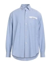Palm Angels Shirt With Pocket In Blue