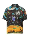 Palm Angels Starry Night Drawstring Swim Shorts In Black