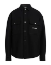 Palm Angels Logo Embroidered Buttoned Shirt In Black