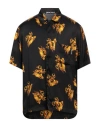 Palm Angels Burning Monogram Shirt In Black